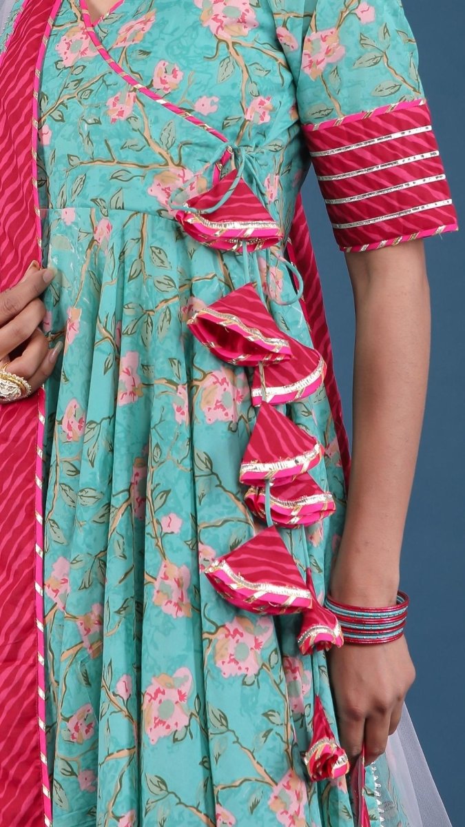 ROSEBUD COTTON ANGRAKHA SET - Pomcha Jaipur