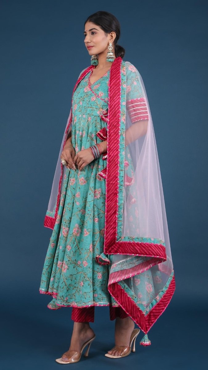 ROSEBUD COTTON ANGRAKHA SET - Pomcha Jaipur