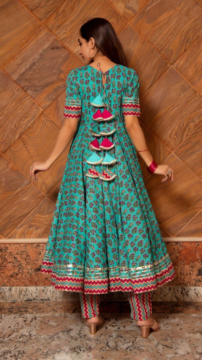 SAANCHI COTTON ANARKALI SET - Pomcha Jaipur