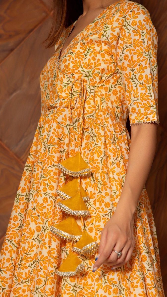 SURAIYA LEAF COTTON ANGRAKHA SET - Pomcha Jaipur