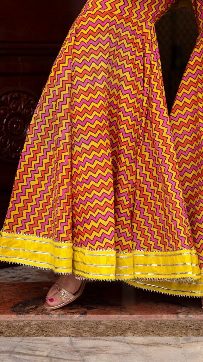 TUSCAN YELLOW COTTON SHARARA SET - Pomcha Jaipur