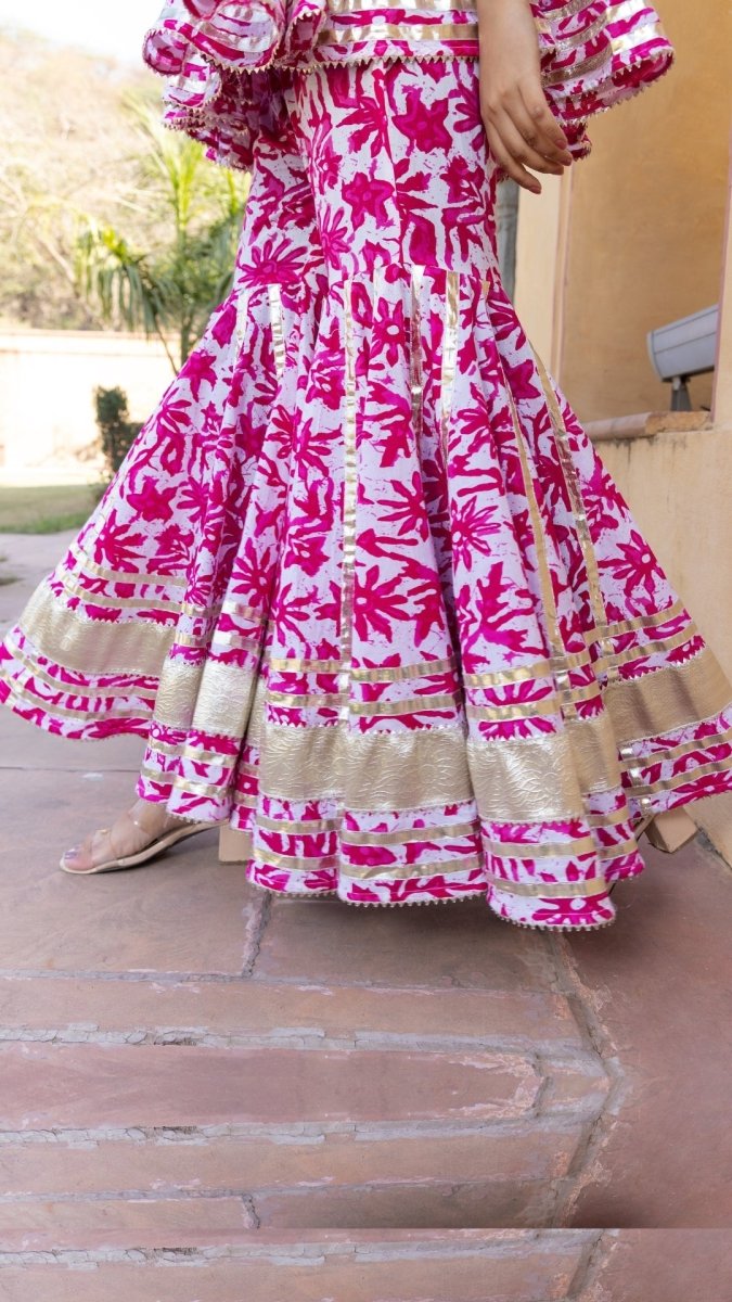 WHITE LILLY COTTON SHARARA SET - Pomcha Jaipur